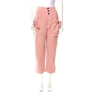 Etoile Isabel Marant High Waisted Cropped Straight Leg Cargo Pocket Pants EUC
